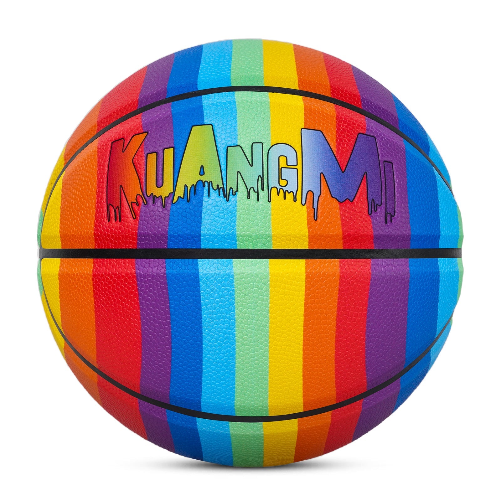 Kuangmi Regenbogenfarbiger Basketball Größe 7 (29,5 Zoll)