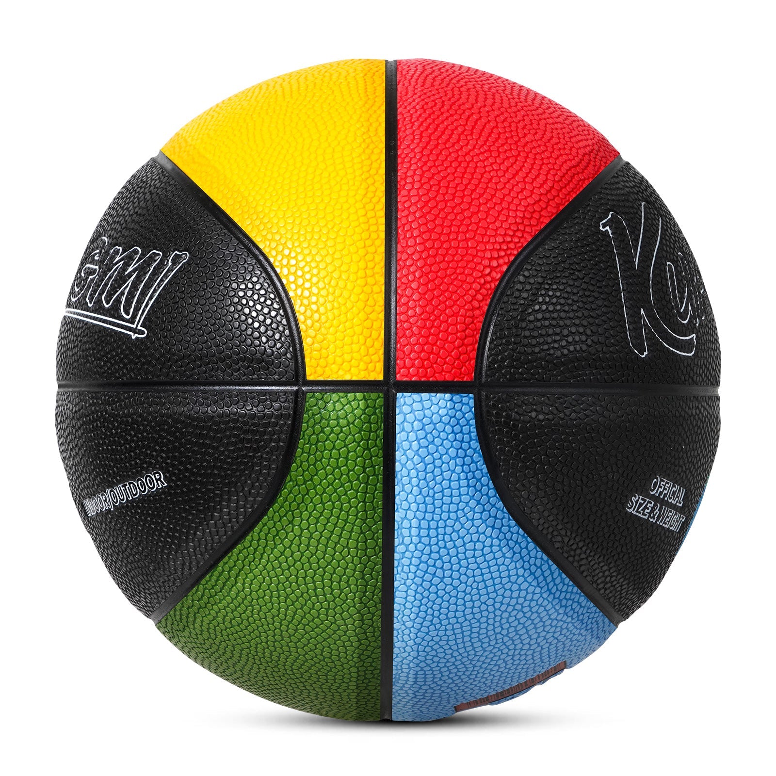 Kuangmi Olympische Farben Basketball – Mehrfarbiger Composite-PU-Ball (Größen 3/4/5/6/7)