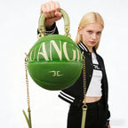 Kuangmi Minimalistische grüne Basketballtasche Handtasche Größe 7