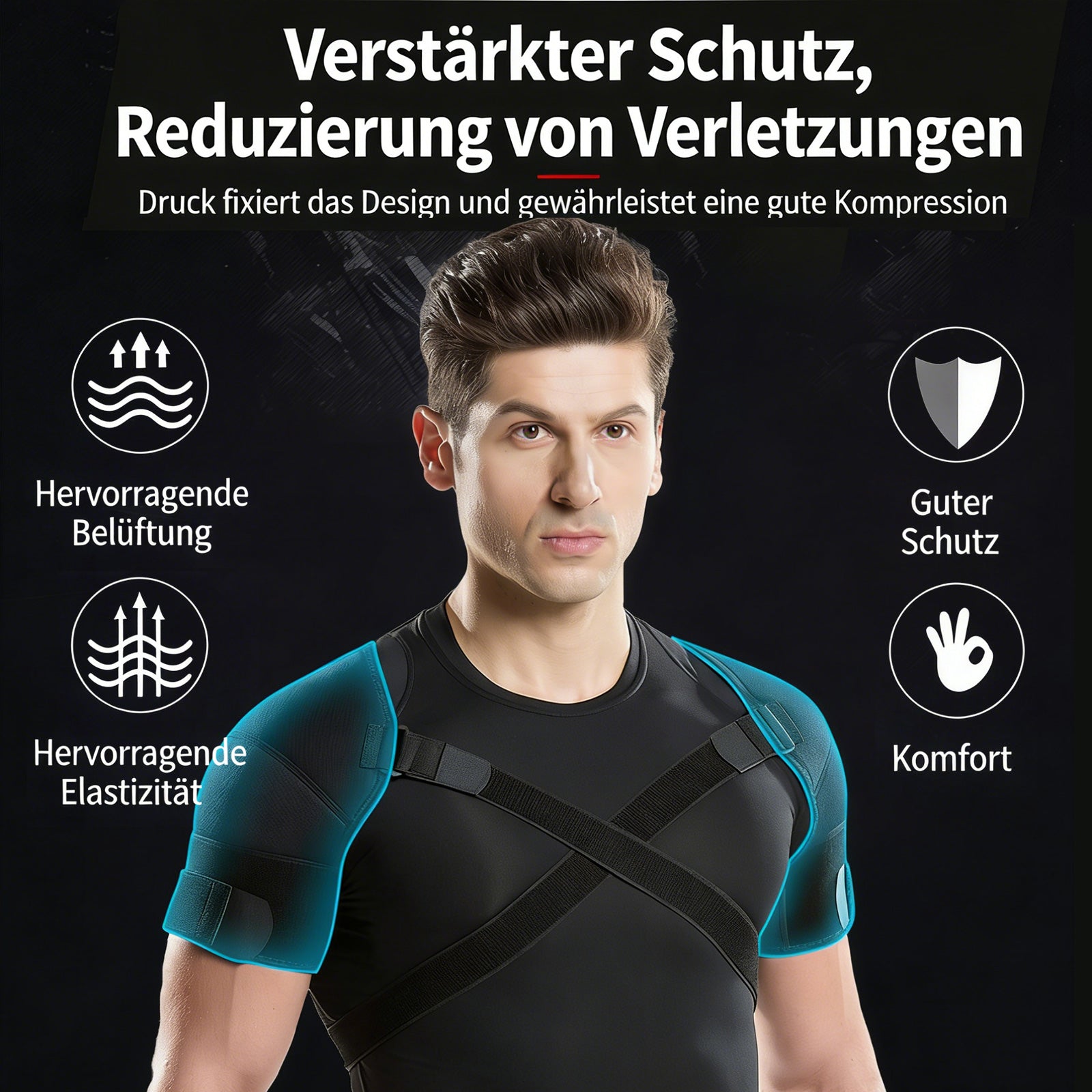 Kuangmi Doppel-Schulterbandage – Stützende Schulterstütze & Schulterwärmer