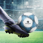 Kuangmi Fußball Blau-Weiß Geflechtmuster – Größe 5 (Maschinengenäht)