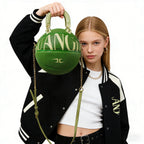Kuangmi Minimalistische grüne Basketballtasche Handtasche Größe 7