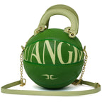 Kuangmi Minimalistische grüne Basketballtasche Handtasche Größe 7