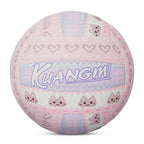 Kuangmi Volleyball mit Fair-Isle-Muster, süße Katzen- und Herz-Motive, Größe 5