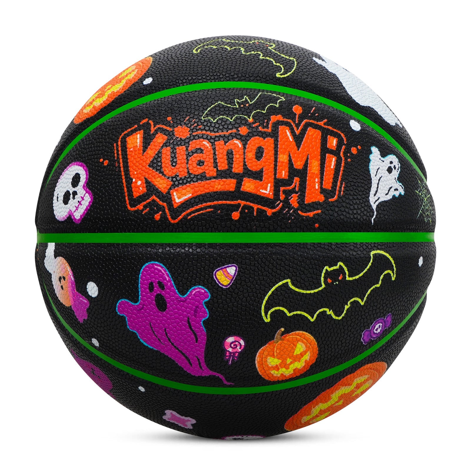 Kuangmi Halloween Basketball Größe 7 (29,5"), Hygroskopisches PU, Indoor & Outdoor