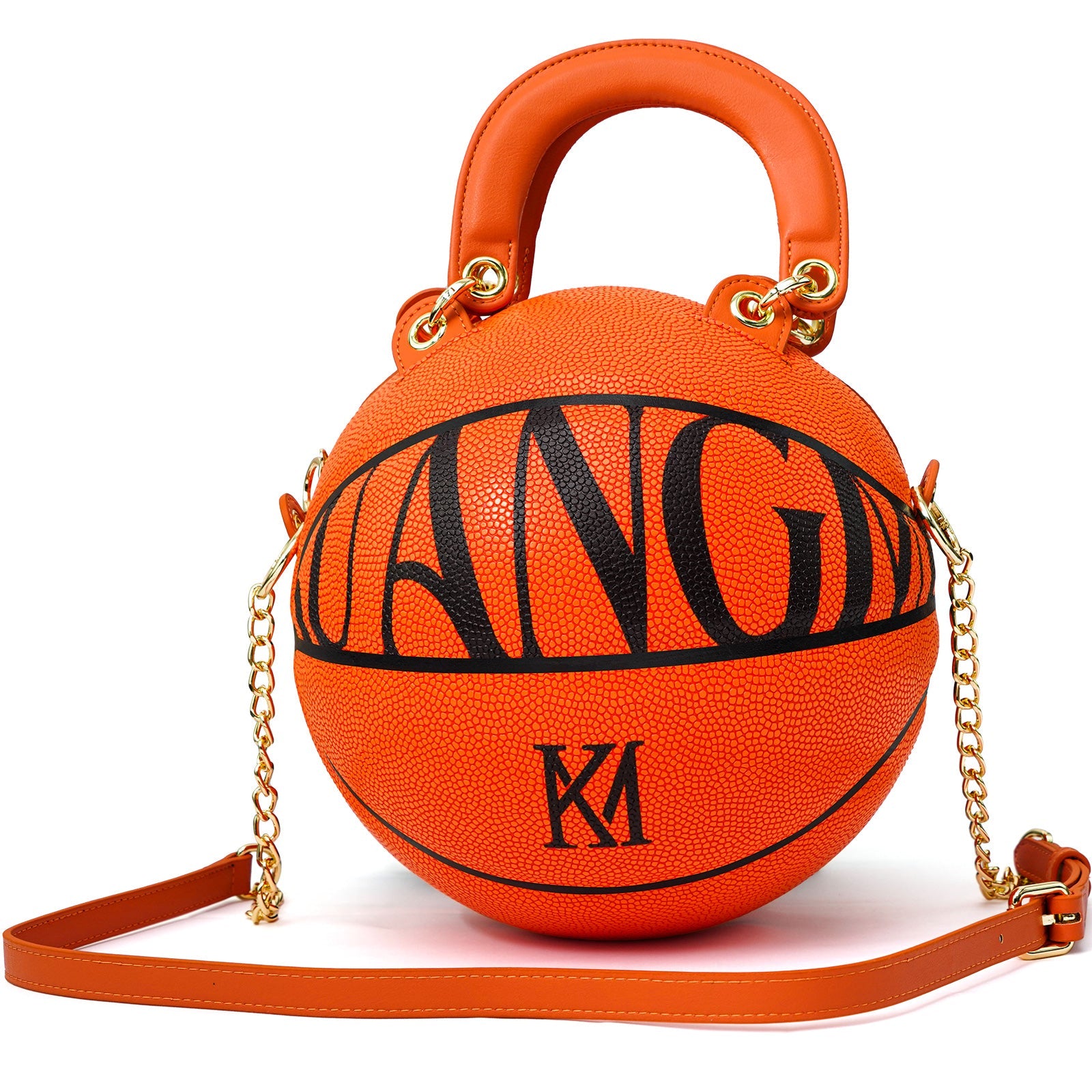Kuangmi Minimalistische Orange Basketball-Tasche Handtasche Größe 7