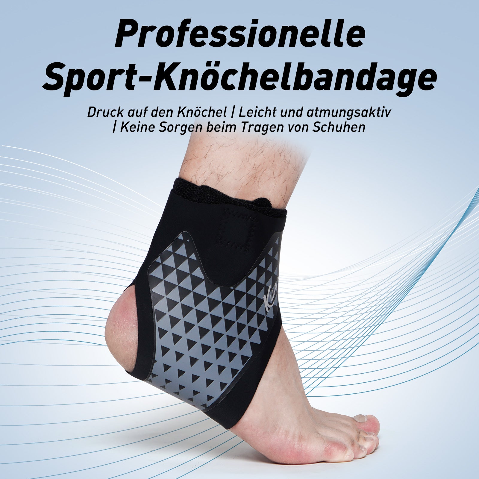 Kuangmi Leichte Sport-Knöchelbandage – schuhkompatible Stütze für aktive Nutzung
