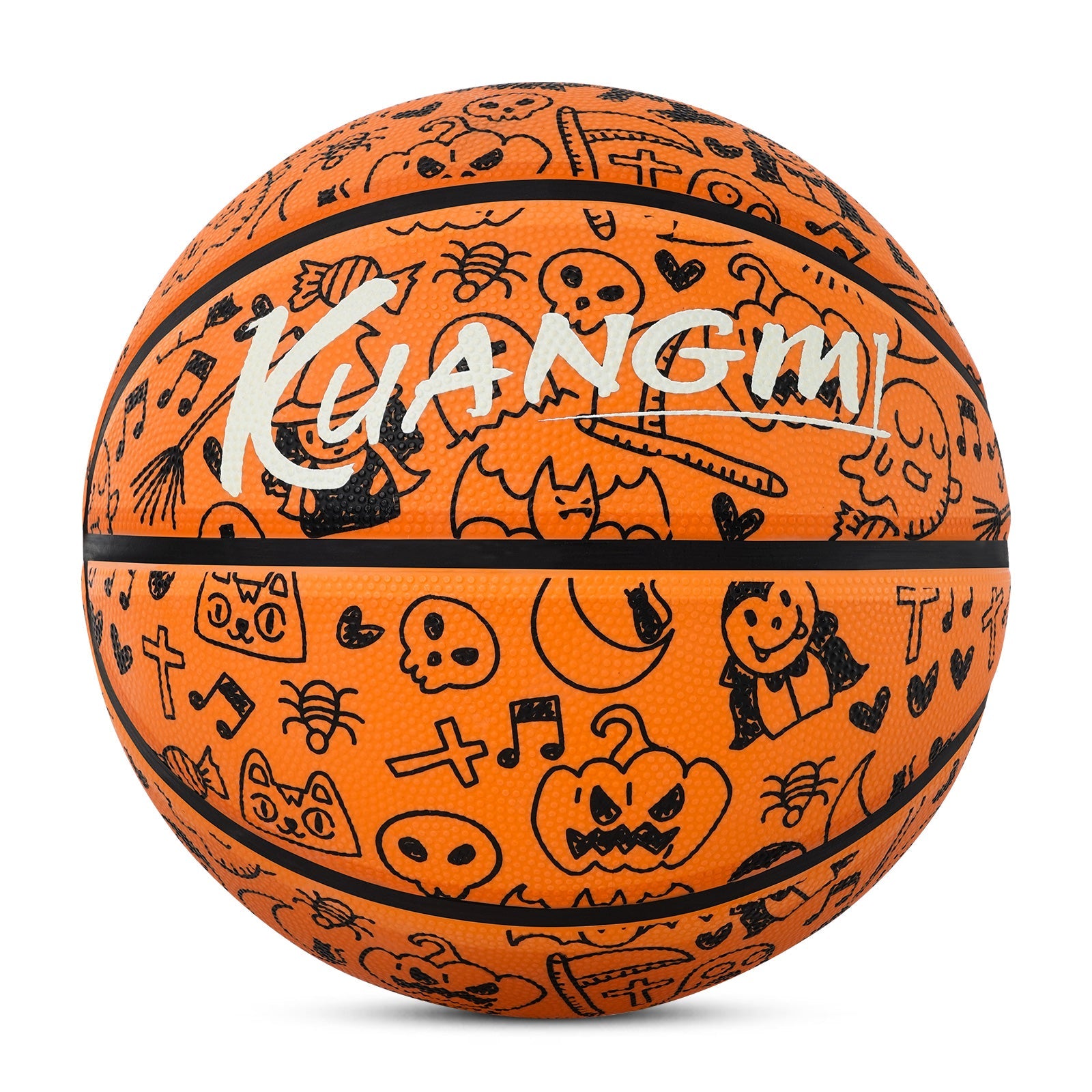 Kuangmi 2026 Halloween Basketball Größe 7 (29,5 Zoll) LED-Graffiti-Design