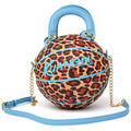 Kuangmi Basketball-Tasche in Blau mit Leopardenmuster, Größe 7, Handtasche