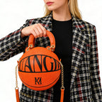 Kuangmi Minimalistische Orange Basketball-Tasche Handtasche Größe 7