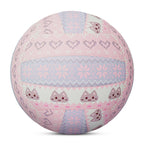 Kuangmi Volleyball mit Fair-Isle-Muster, süße Katzen- und Herz-Motive, Größe 5