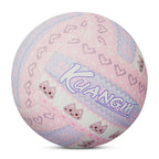 Kuangmi Volleyball mit Fair-Isle-Muster, süße Katzen- und Herz-Motive, Größe 5