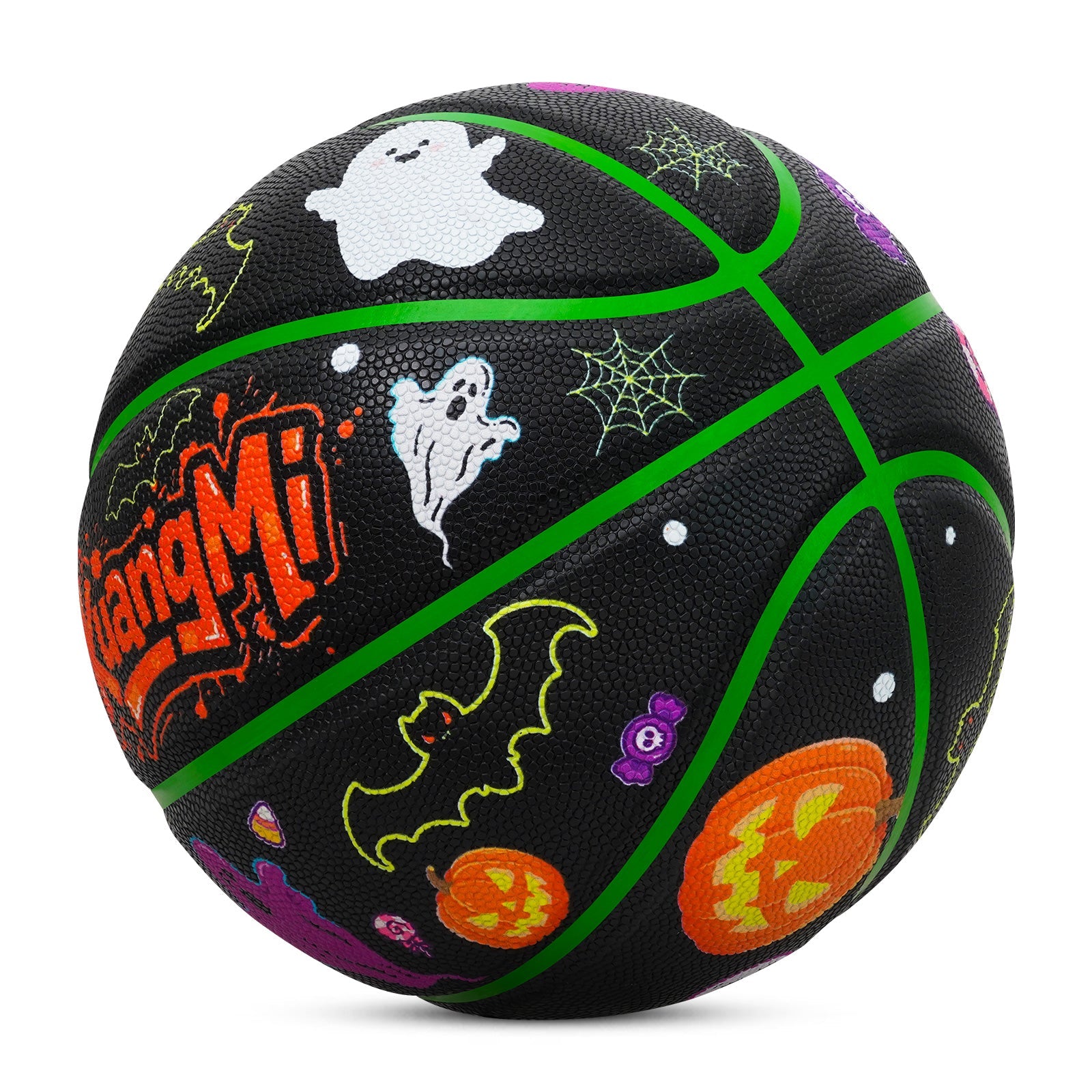 Kuangmi Halloween Basketball Größe 7 (29,5"), Hygroskopisches PU, Indoor & Outdoor
