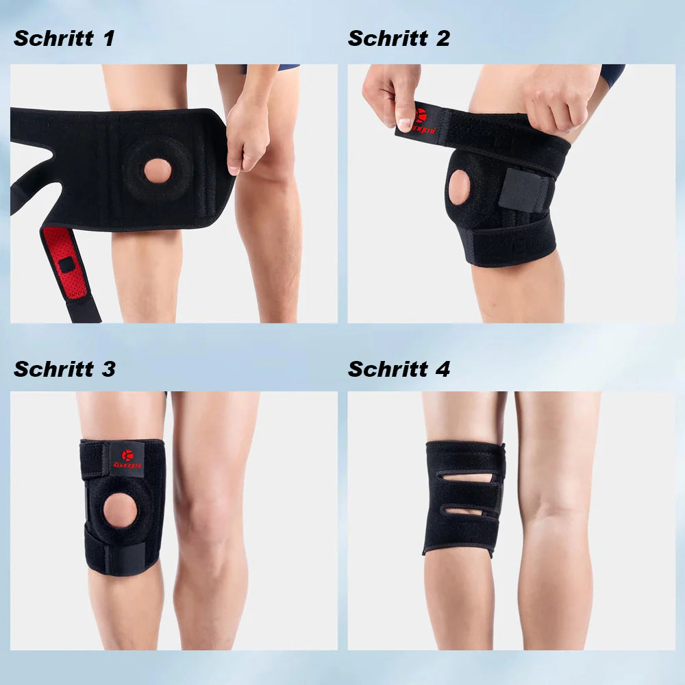 Kuangmi Kniebandage Seitenstabilisatoren und Gelpolster Verstellbare Kompression
