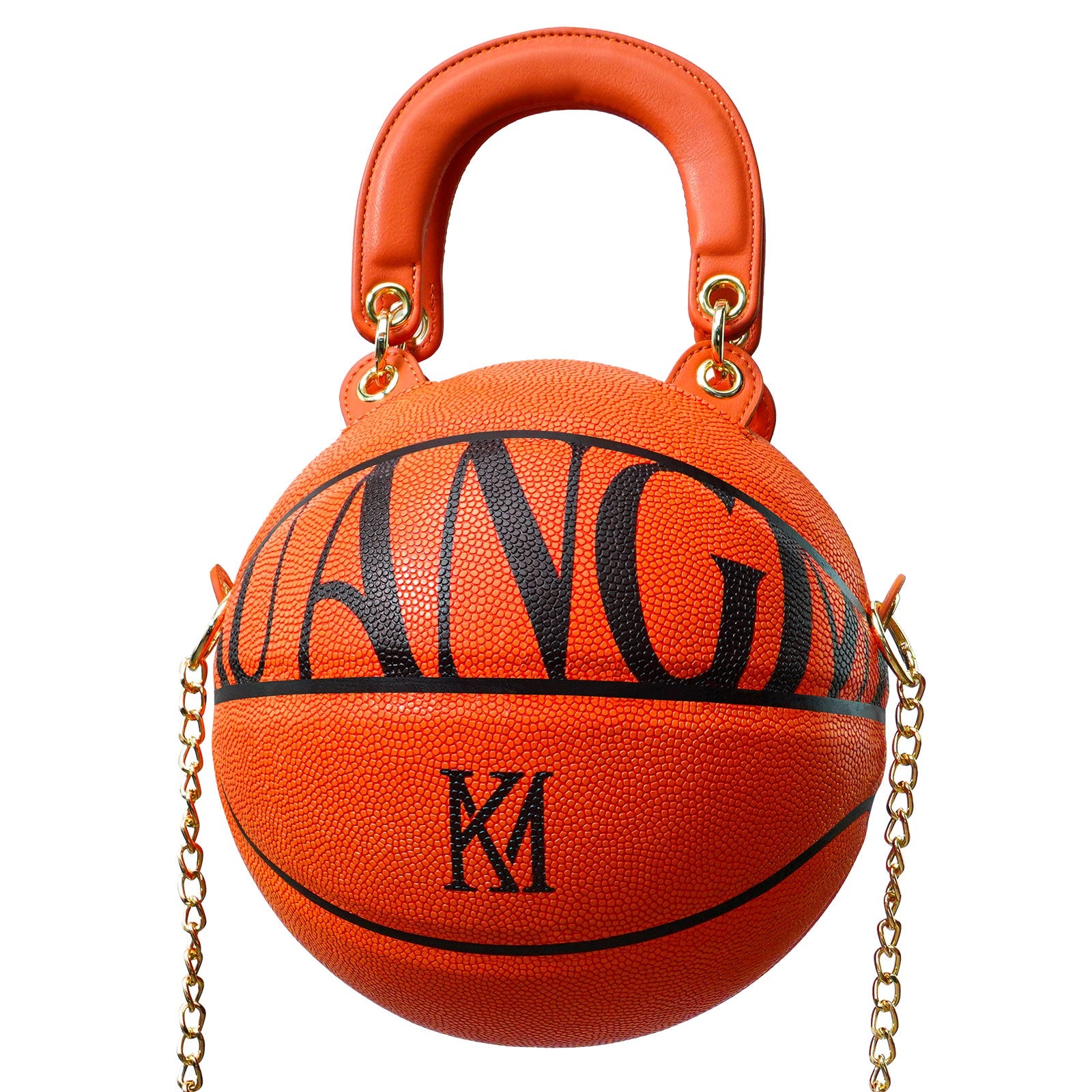 Kuangmi Minimalistische Orange Basketball-Tasche Handtasche Größe 7