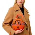 Kuangmi Minimalistische Orange Basketball-Tasche Handtasche Größe 7