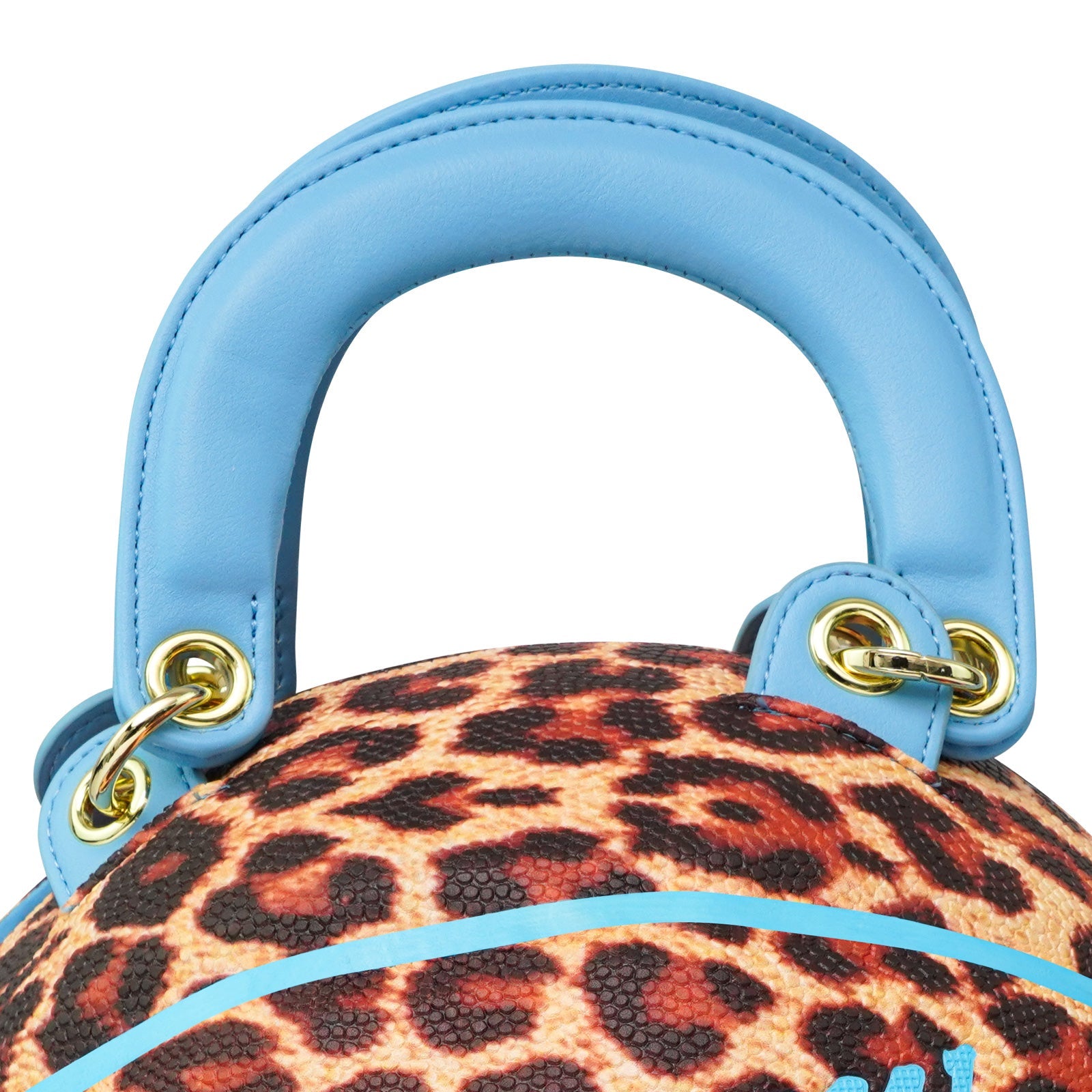 Kuangmi Basketball-Tasche in Blau mit Leopardenmuster, Größe 7, Handtasche