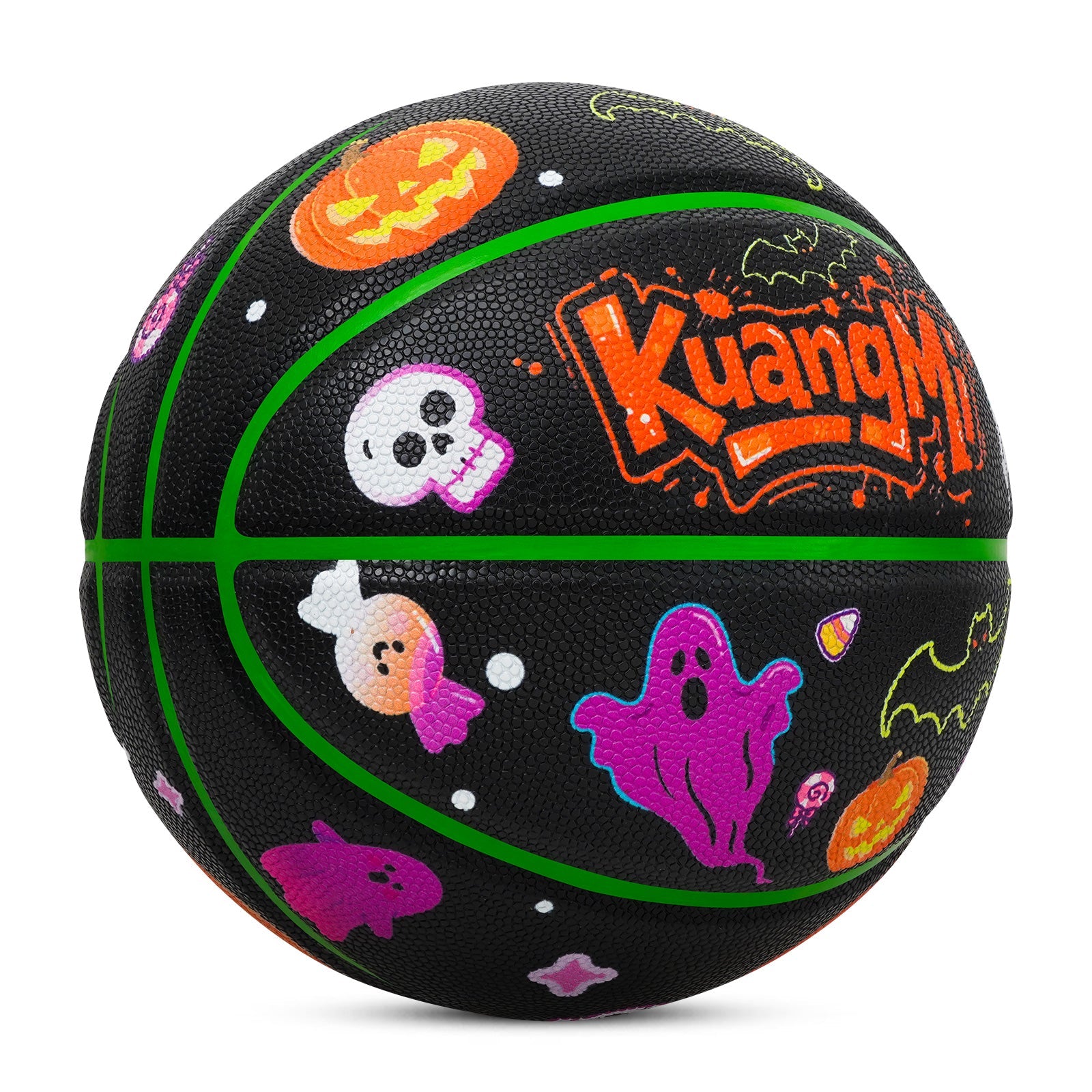 Kuangmi Halloween Basketball Größe 7 (29,5"), Hygroskopisches PU, Indoor & Outdoor