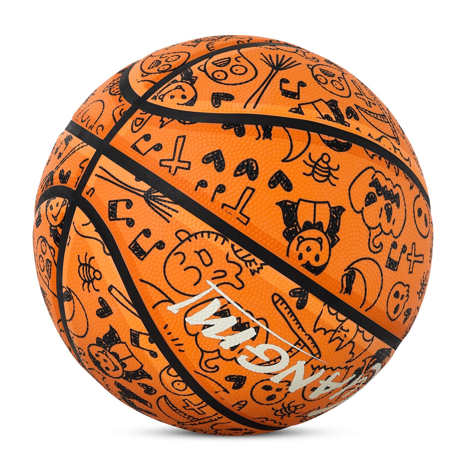 Kuangmi 2026 Halloween Basketball Größe 7 (29,5 Zoll) LED-Graffiti-Design