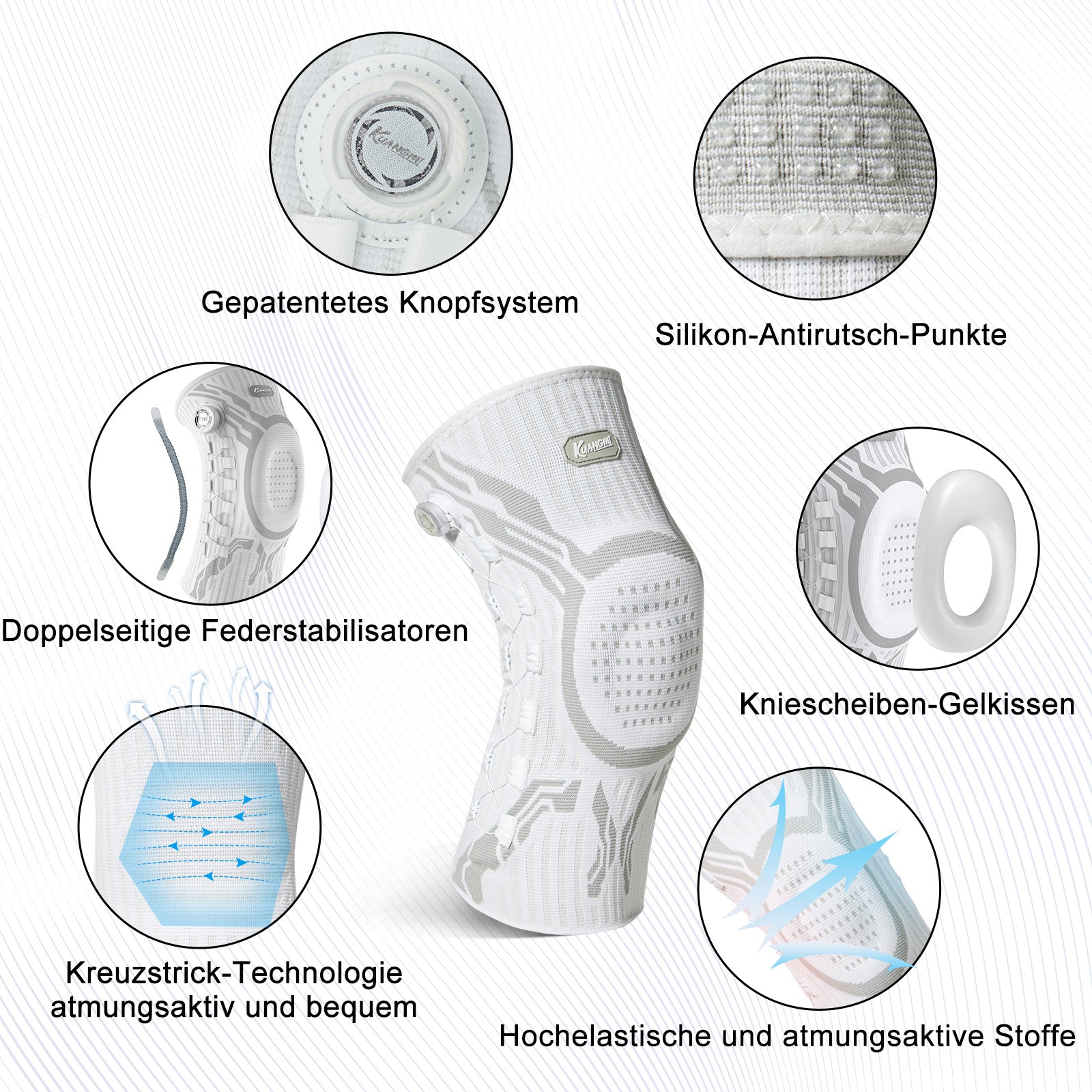 Kuangmi® Intelligente Kniebandage – Standard (ETIE-Drehknopf)