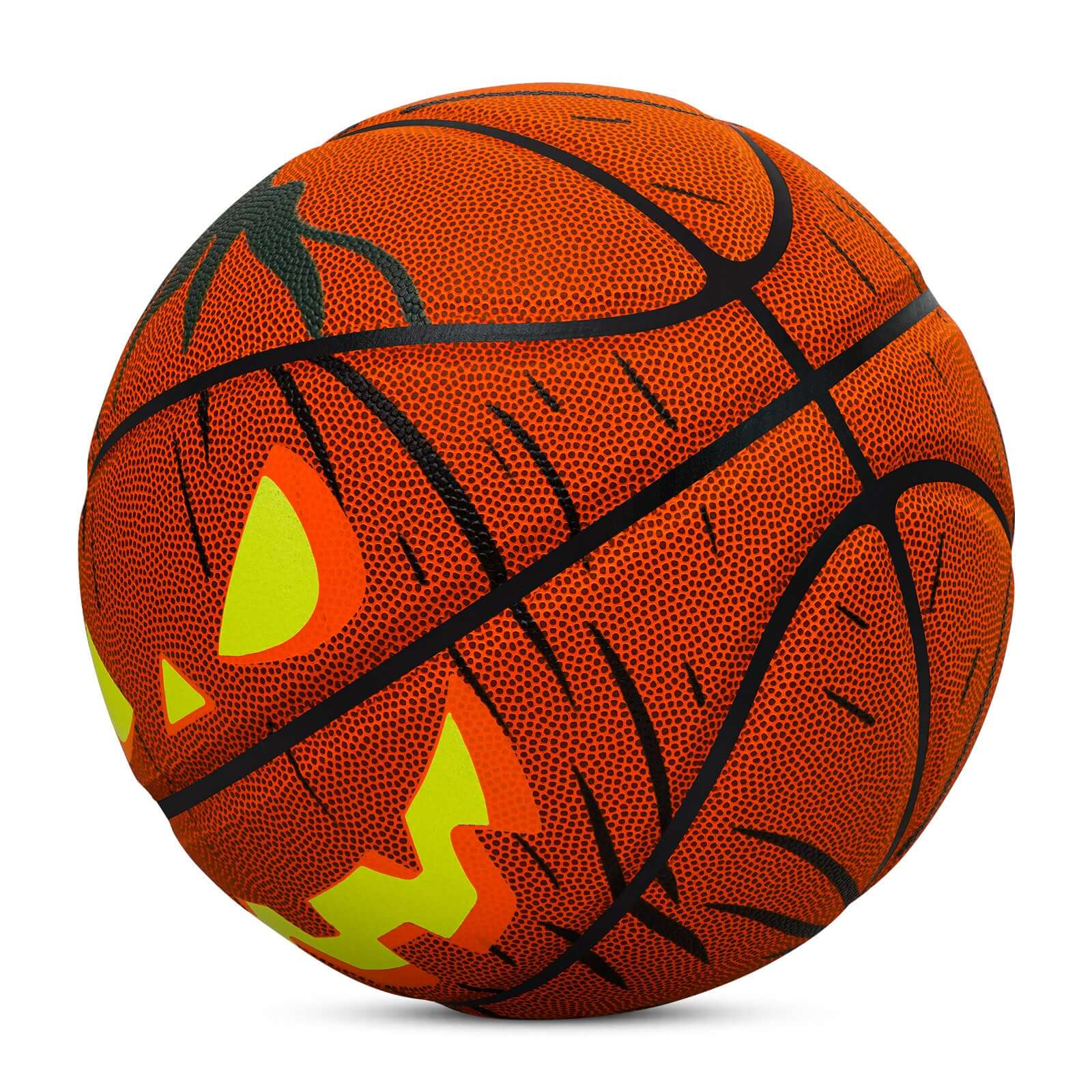Kuangmi Leuchtender Kürbis Halloween Basketball, Größe 7, Hygroskopisches PU