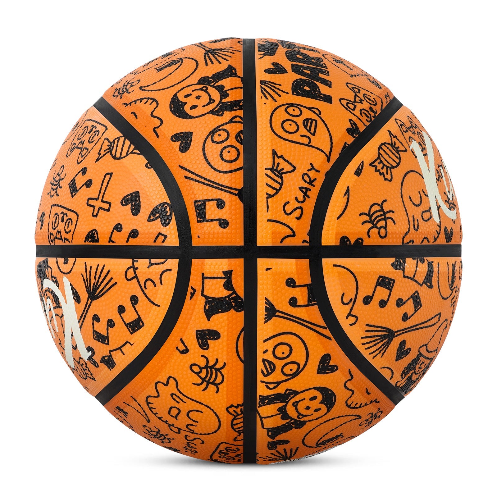 Kuangmi 2026 Halloween Basketball Größe 7 (29,5 Zoll) LED-Graffiti-Design