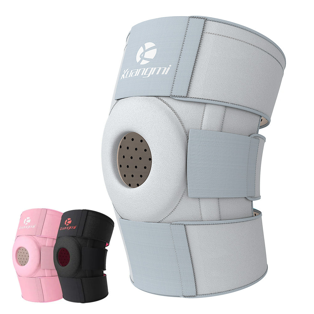 Kuangmi Kniebandage Seitenstabilisatoren und Gelpolster Verstellbare Kompression