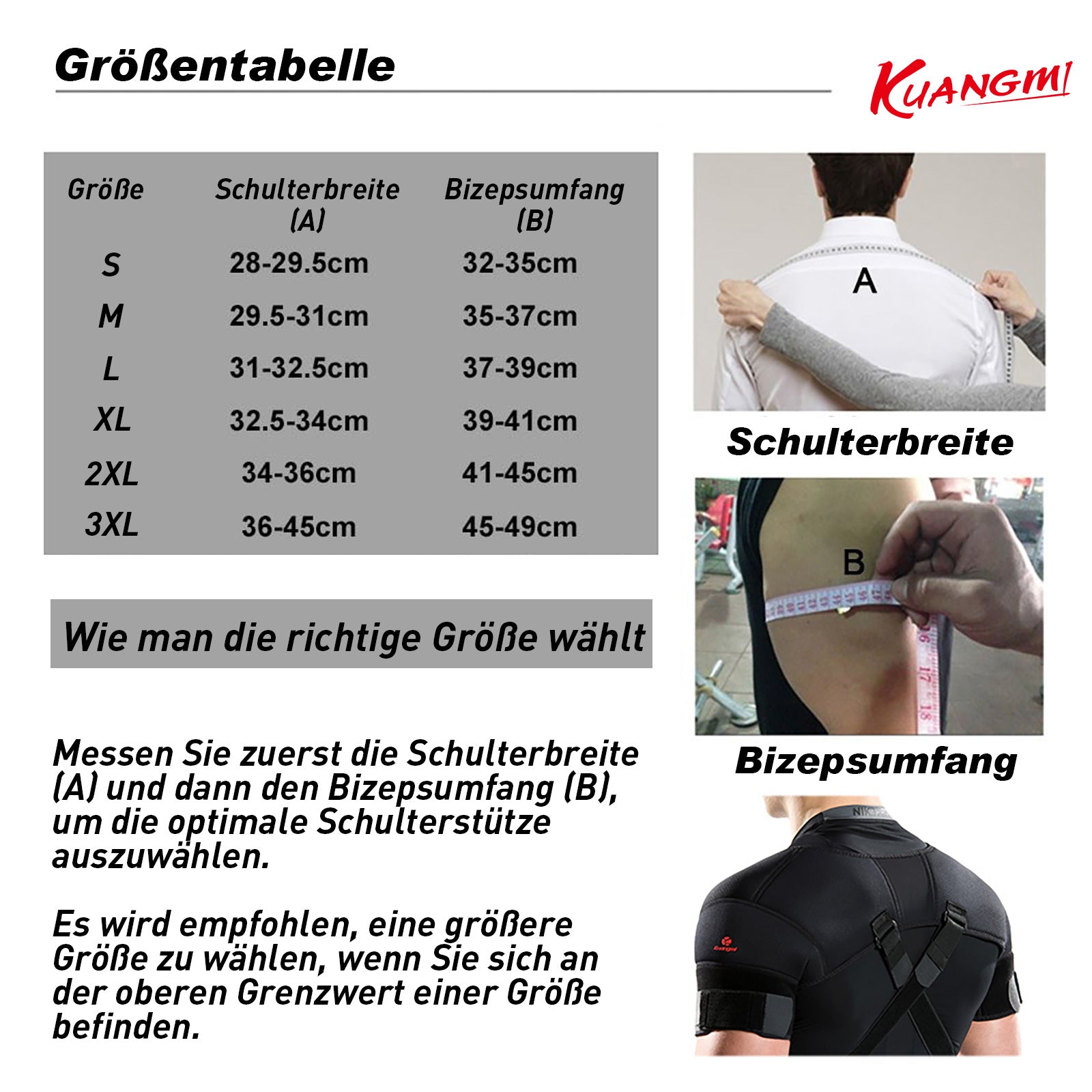 Kuangmi Doppel-Schulterbandage – Stützende Schulterstütze & Schulterwärmer