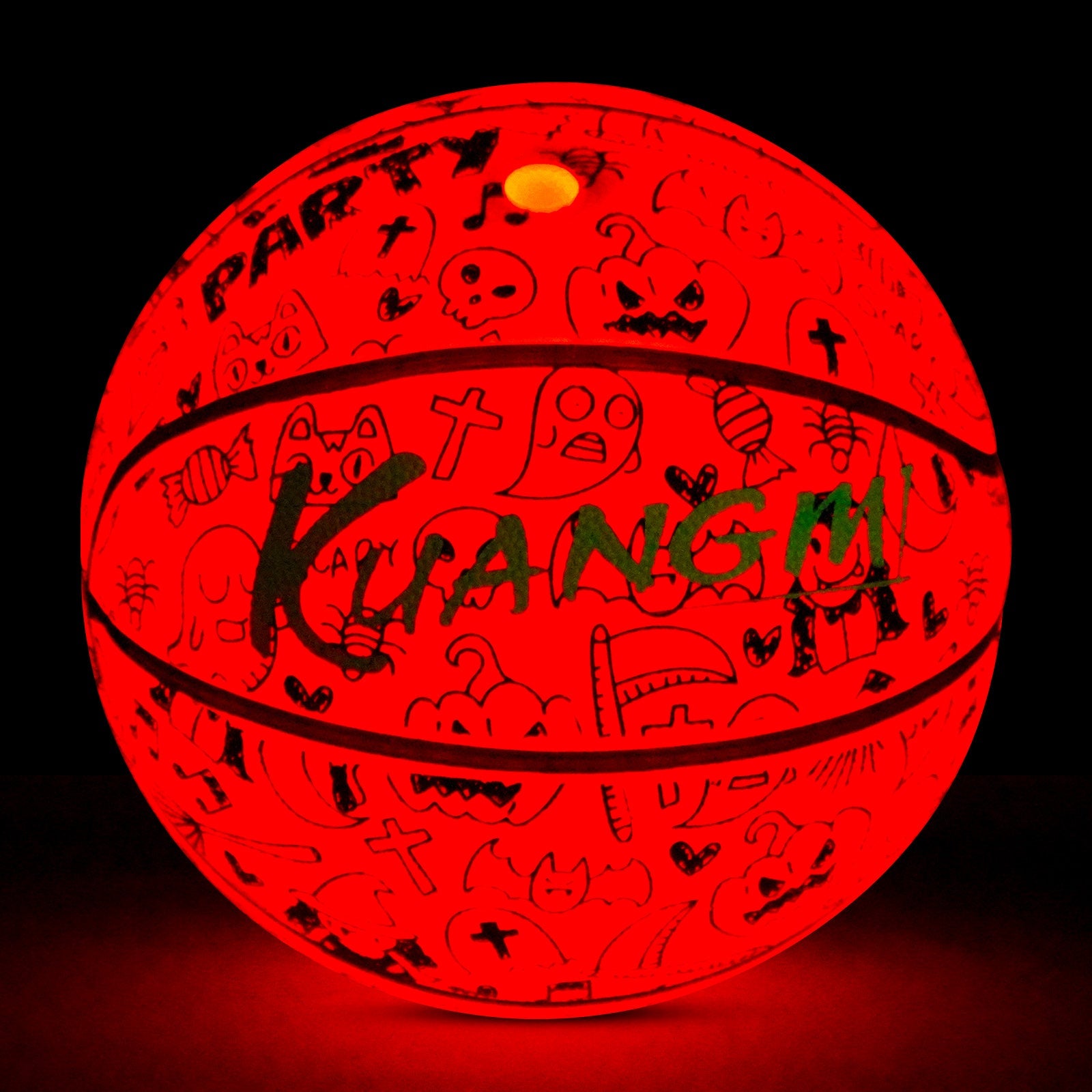 Kuangmi 2026 Halloween Basketball Größe 7 (29,5 Zoll) LED-Graffiti-Design