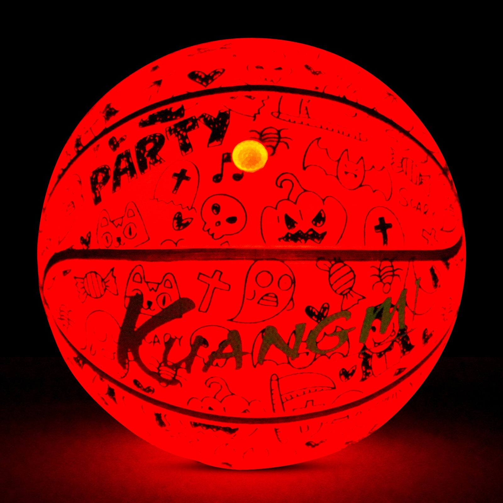 Kuangmi 2026 Halloween Basketball Größe 7 (29,5 Zoll) LED-Graffiti-Design