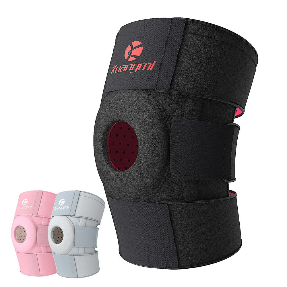Kuangmi Kniebandage Seitenstabilisatoren und Gelpolster Verstellbare Kompression