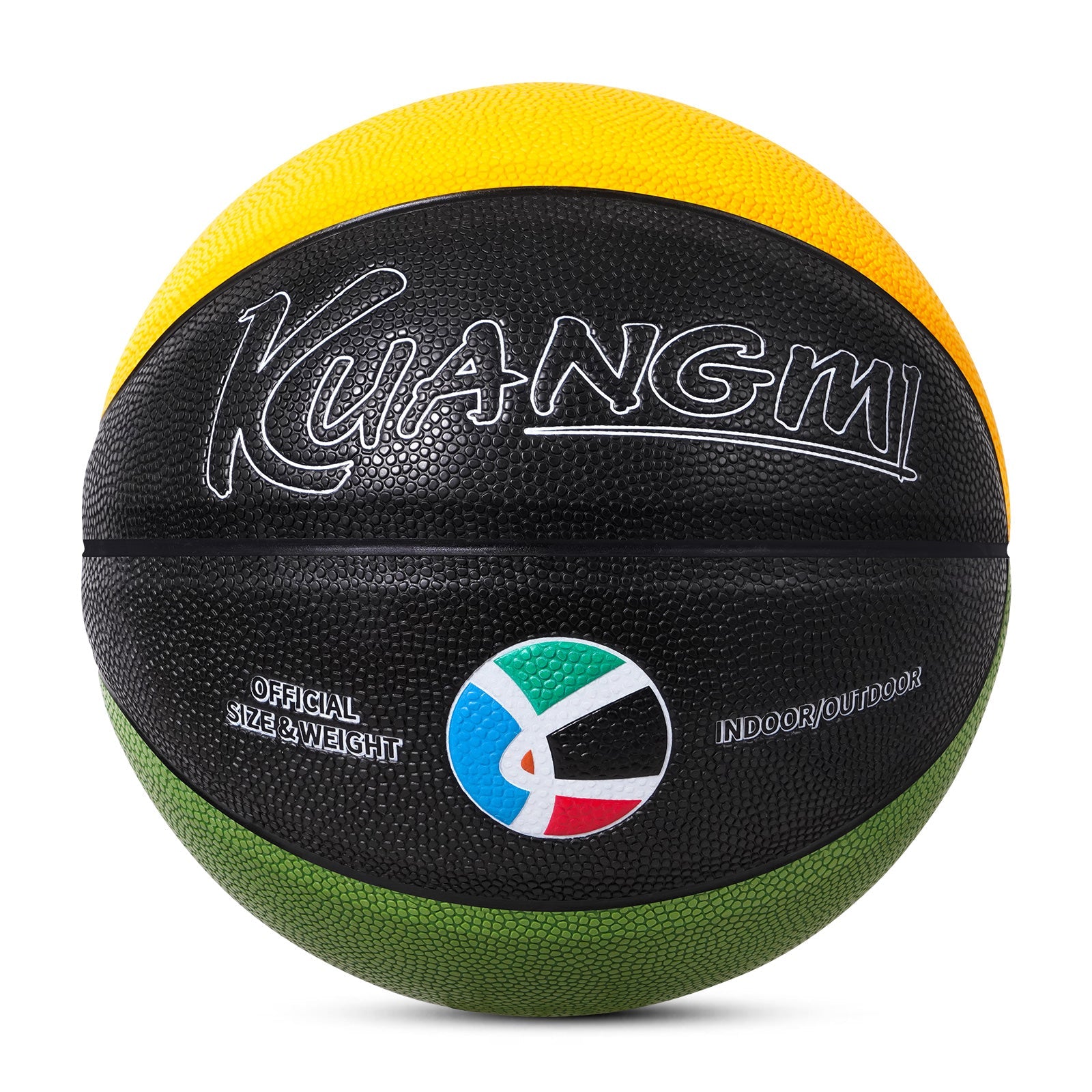 Kuangmi Olympische Farben Basketball – Mehrfarbiger Composite-PU-Ball (Größen 3/4/5/6/7)