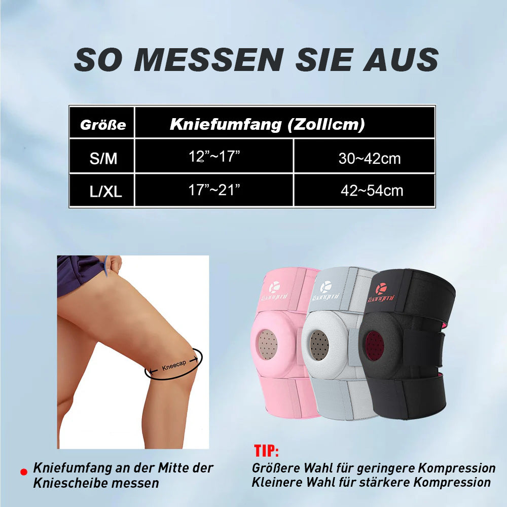 Kuangmi Kniebandage Seitenstabilisatoren und Gelpolster Verstellbare Kompression