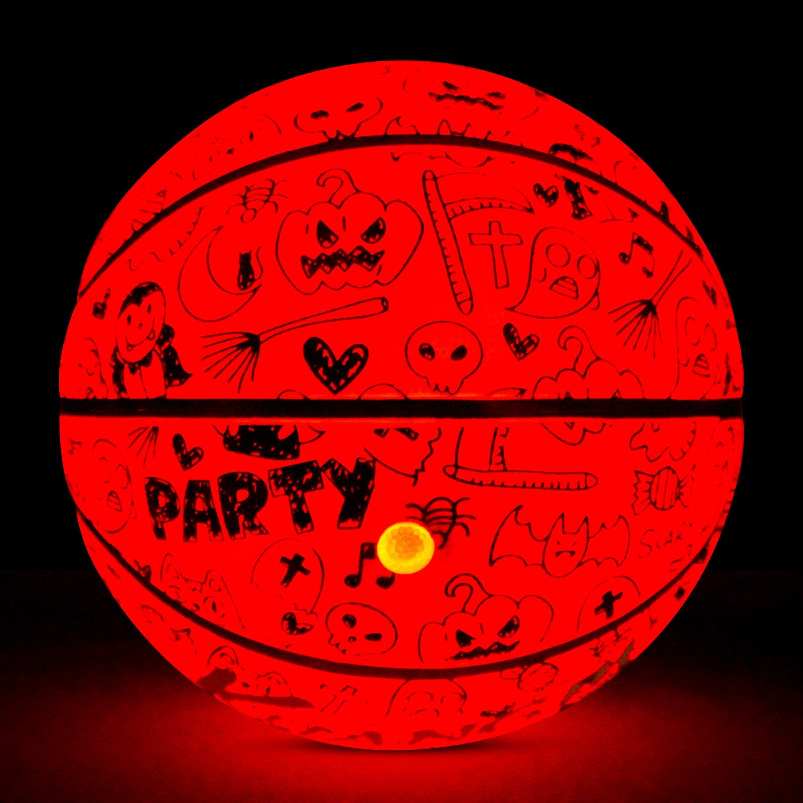 Kuangmi 2026 Halloween Basketball Größe 7 (29,5 Zoll) LED-Graffiti-Design
