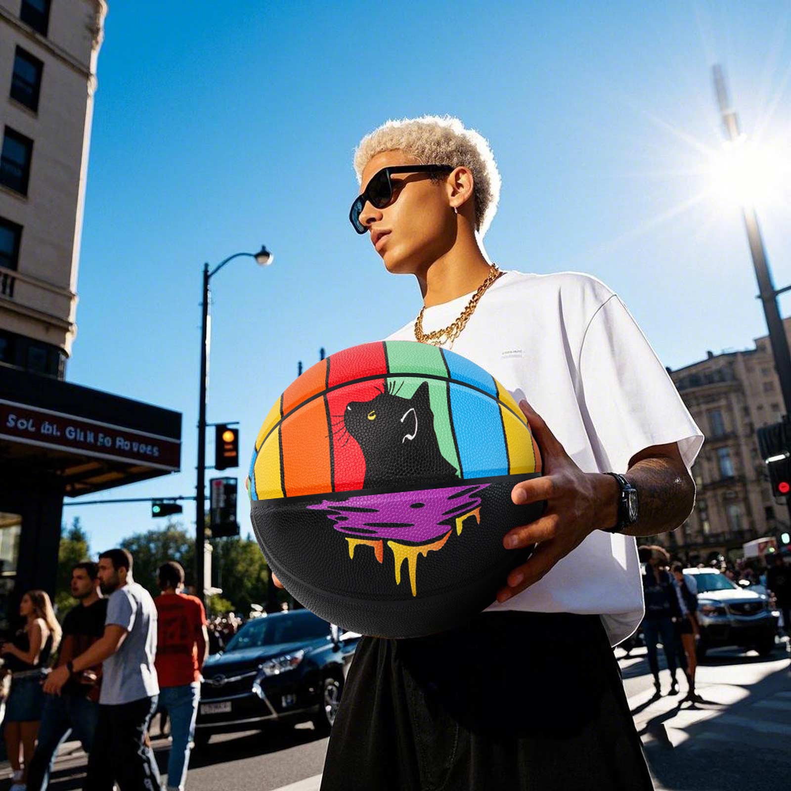 Kuangmi Regenbogen Katze Basketball Größe 7