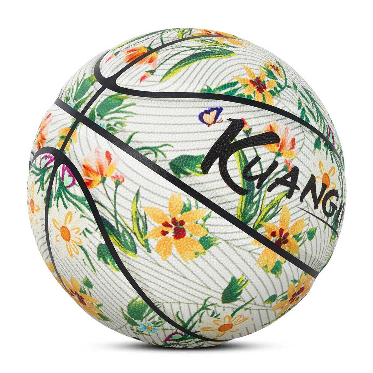 Kuangmi Leuchtbasketball mit Blumenmuster Größe 7