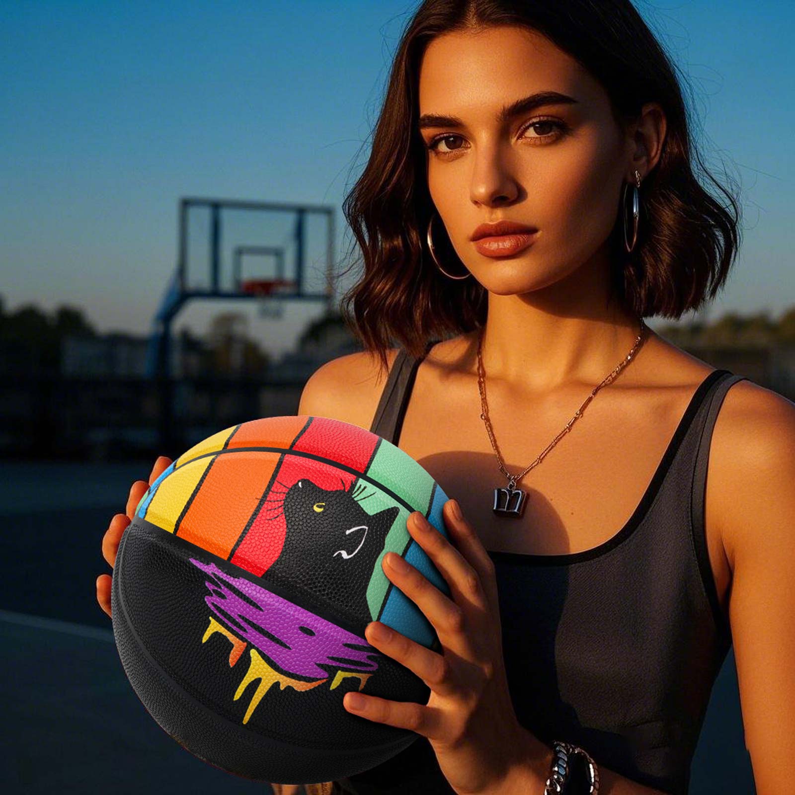 Kuangmi Regenbogen Katze Basketball Größe 7