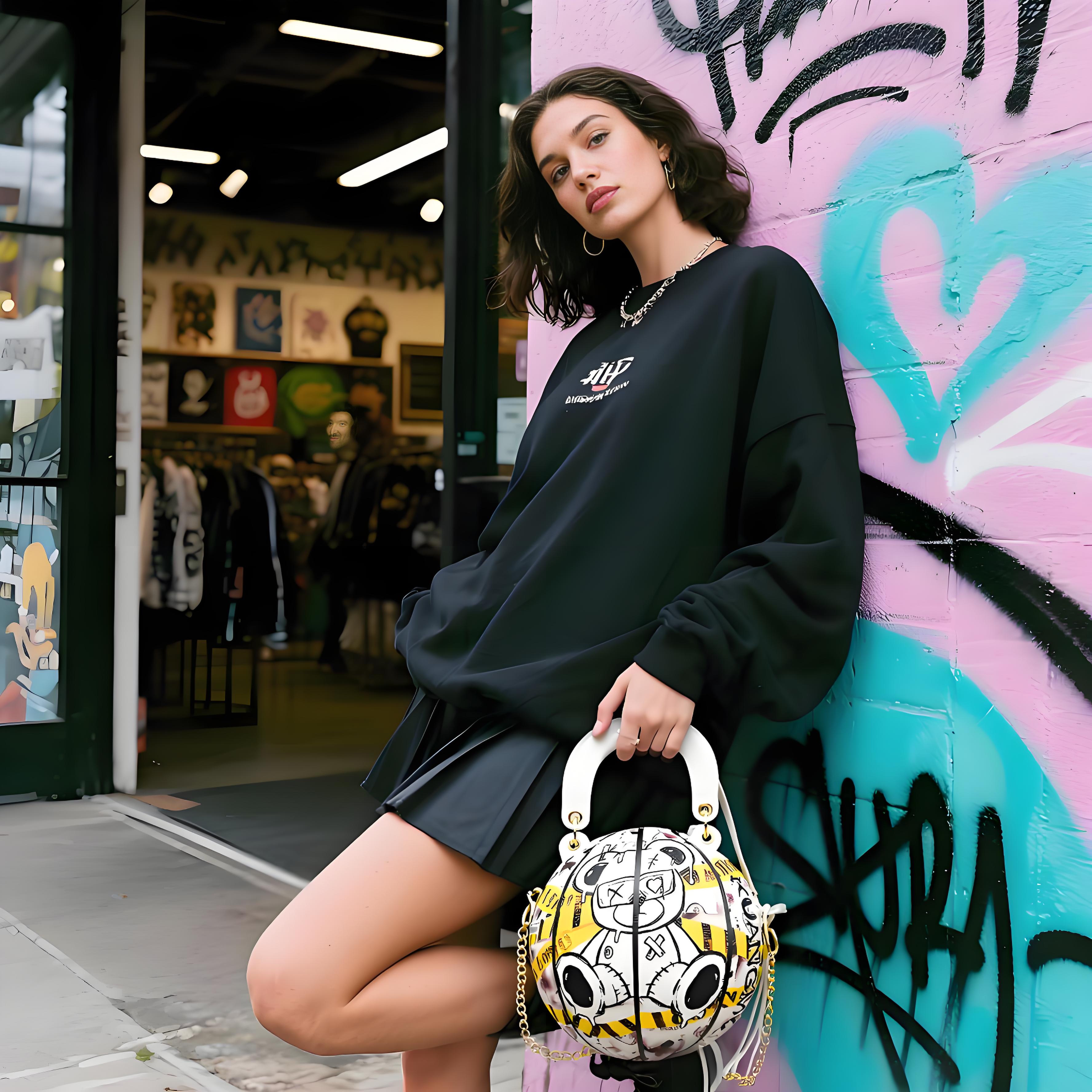 Kuangmi „Gelber EMO-Bär“ Basketballtasche (Größe 7)